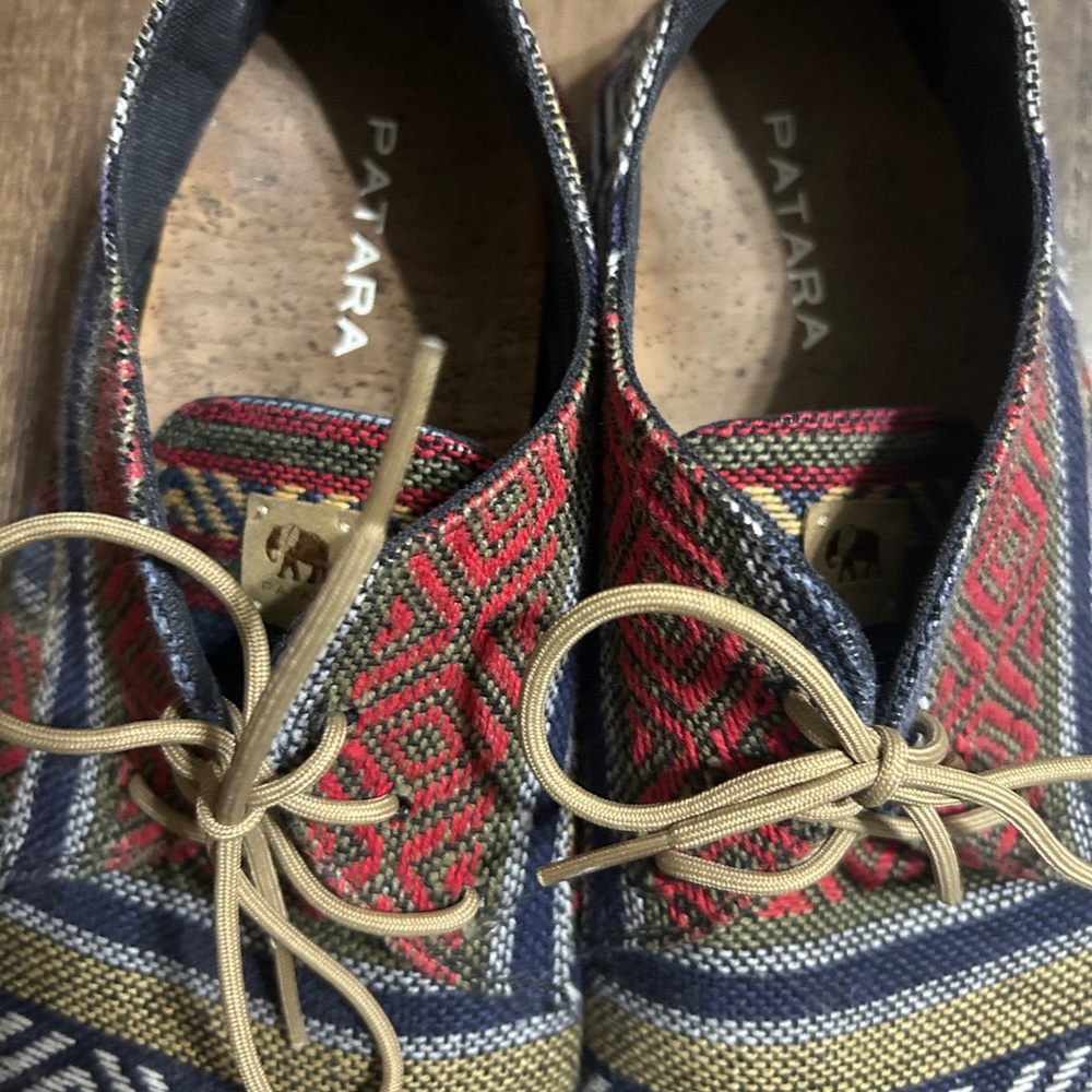 Patara Nomad Men's Size 13 Woven Tribal Geometric Espadrille Derby Shoes - Picture 3 of 5